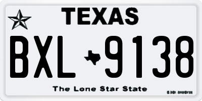 TX license plate BXL9138