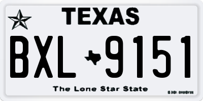 TX license plate BXL9151