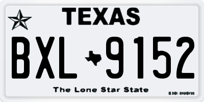 TX license plate BXL9152