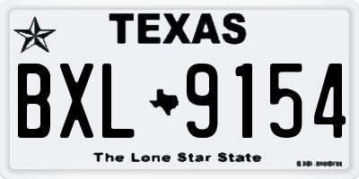 TX license plate BXL9154