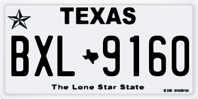 TX license plate BXL9160