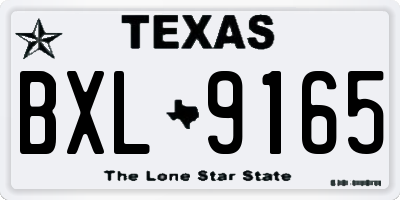 TX license plate BXL9165