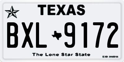 TX license plate BXL9172