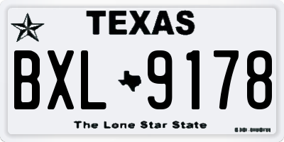 TX license plate BXL9178