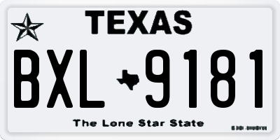 TX license plate BXL9181