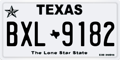 TX license plate BXL9182