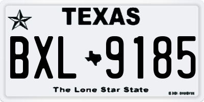 TX license plate BXL9185