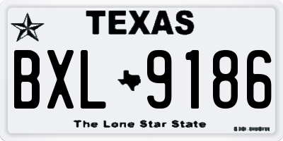 TX license plate BXL9186
