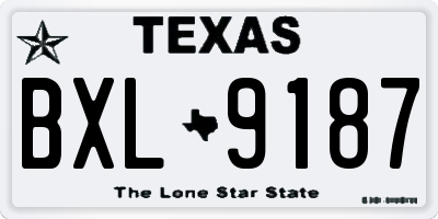 TX license plate BXL9187