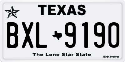 TX license plate BXL9190