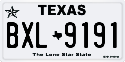 TX license plate BXL9191