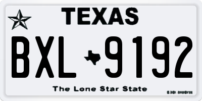 TX license plate BXL9192