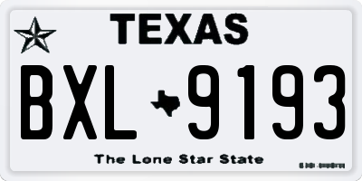 TX license plate BXL9193