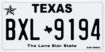 TX license plate BXL9194