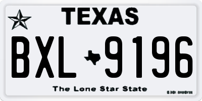 TX license plate BXL9196