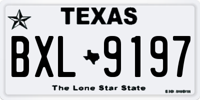 TX license plate BXL9197