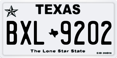 TX license plate BXL9202