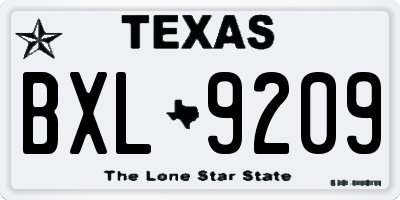 TX license plate BXL9209
