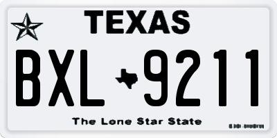 TX license plate BXL9211
