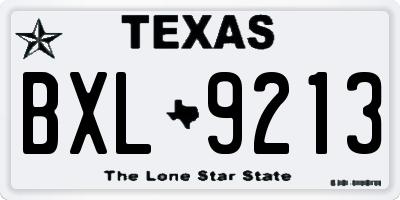 TX license plate BXL9213