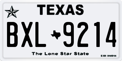 TX license plate BXL9214
