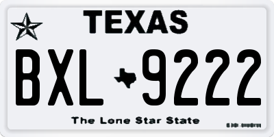 TX license plate BXL9222
