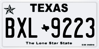 TX license plate BXL9223