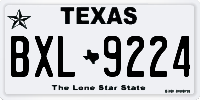 TX license plate BXL9224