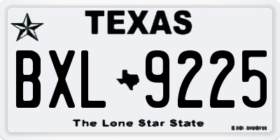 TX license plate BXL9225