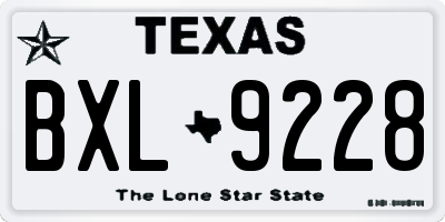 TX license plate BXL9228