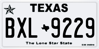 TX license plate BXL9229