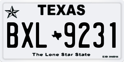TX license plate BXL9231