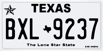 TX license plate BXL9237