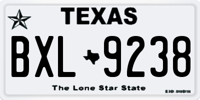 TX license plate BXL9238