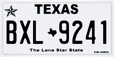 TX license plate BXL9241