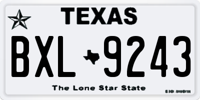 TX license plate BXL9243