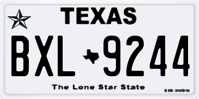 TX license plate BXL9244
