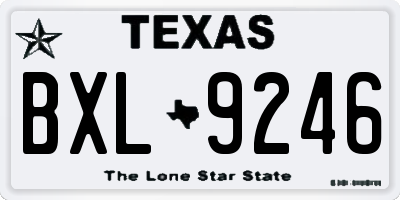 TX license plate BXL9246
