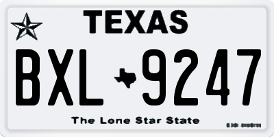 TX license plate BXL9247