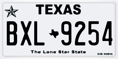 TX license plate BXL9254