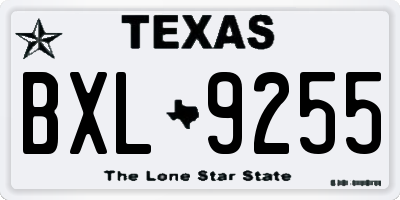 TX license plate BXL9255
