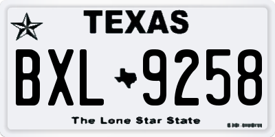 TX license plate BXL9258