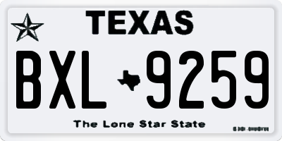TX license plate BXL9259