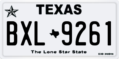 TX license plate BXL9261
