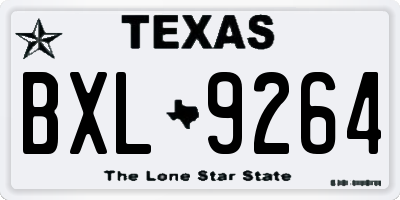 TX license plate BXL9264