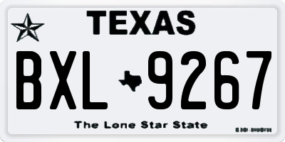 TX license plate BXL9267