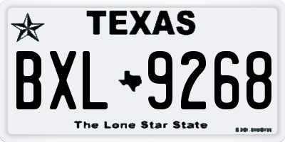TX license plate BXL9268