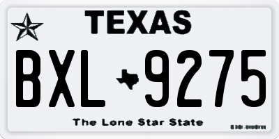 TX license plate BXL9275