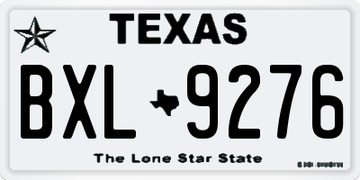 TX license plate BXL9276