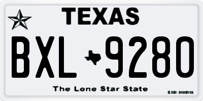TX license plate BXL9280